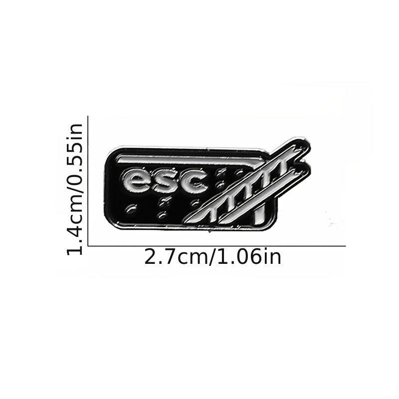 Computer ESC Exit Button Brooch