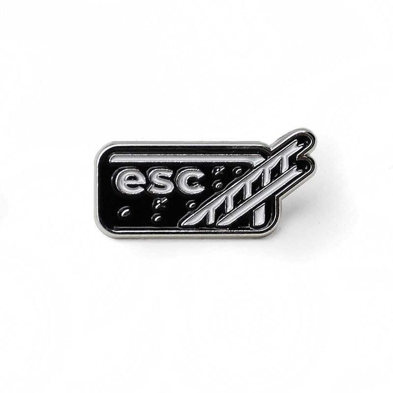 Computer ESC Exit Button Brooch