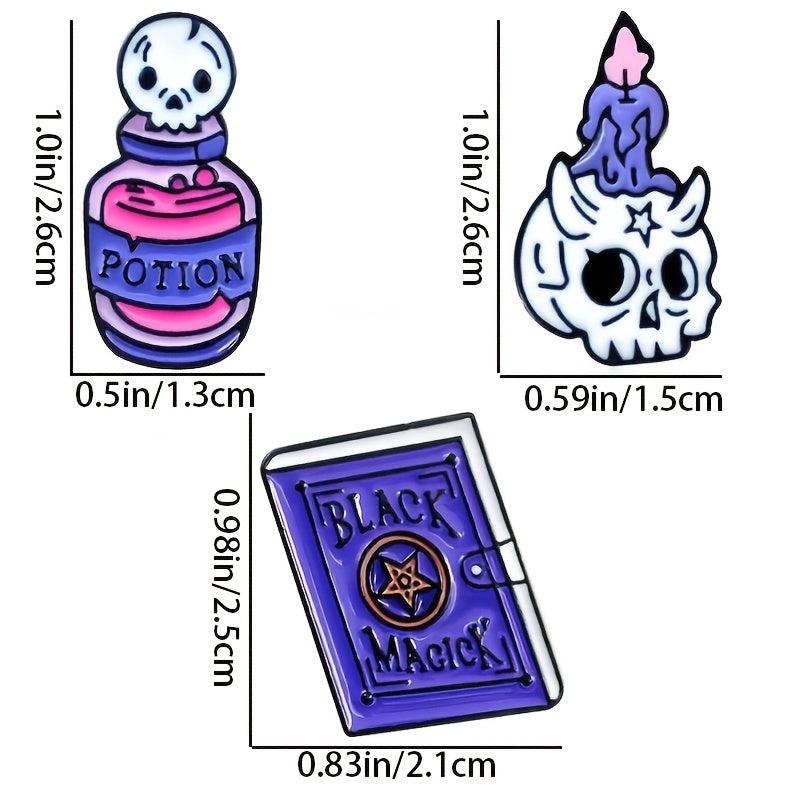 Halloween Skull Medicine Water Magic Book Bracelet Emblem