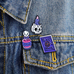 Halloween Skull Medicine Water Magic Book Bracelet Emblem