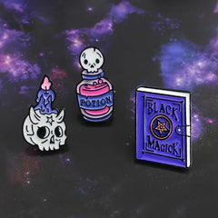 Halloween Skull Medicine Water Magic Book Bracelet Emblem
