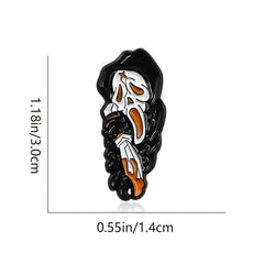 Grim Reaper Skull Brooch Cape Pin