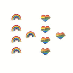 5pcs Rainbow & Heart Enamel Pins Brooches Bag Accessories
