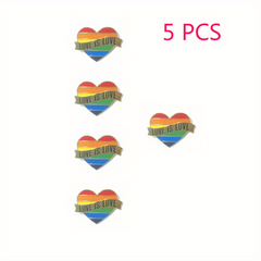 5pcs Rainbow & Heart Enamel Pins Brooches Bag Accessories
