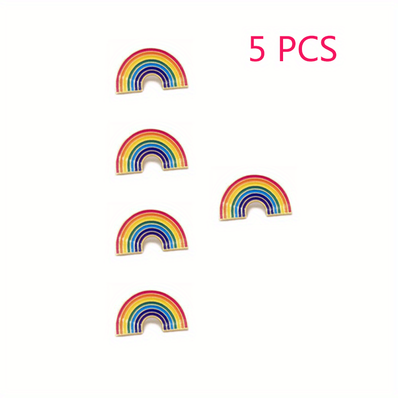 5pcs Rainbow & Heart Enamel Pins Brooches Bag Accessories