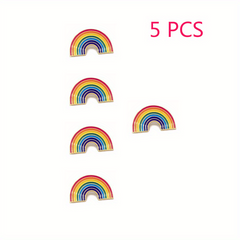 5pcs Rainbow & Heart Enamel Pins Brooches Bag Accessories