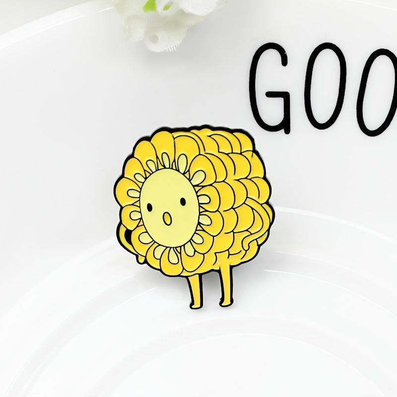 Yellow Corn Cartoon Brooch For Men