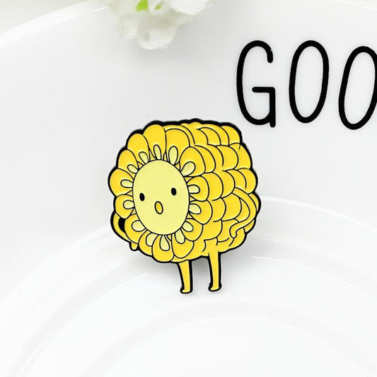 Yellow Corn Cartoon Brooch For Men