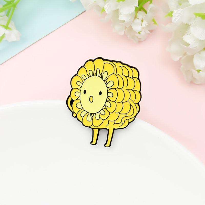 Yellow Corn Cartoon Brooch For Men