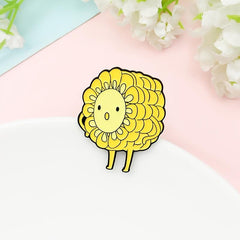 Yellow Corn Cartoon Brooch For Men