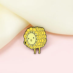 Yellow Corn Cartoon Brooch For Men