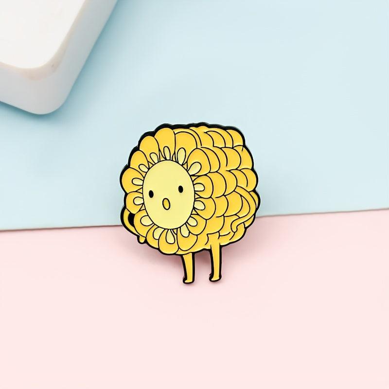 Yellow Corn Cartoon Brooch For Men