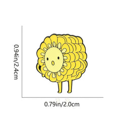 Yellow Corn Cartoon Brooch For Men