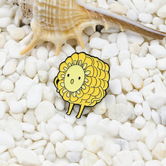 Yellow Corn Cartoon Brooch For Men
