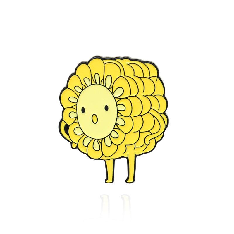 Yellow Corn Cartoon Brooch For Men