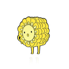 Yellow Corn Cartoon Brooch For Men