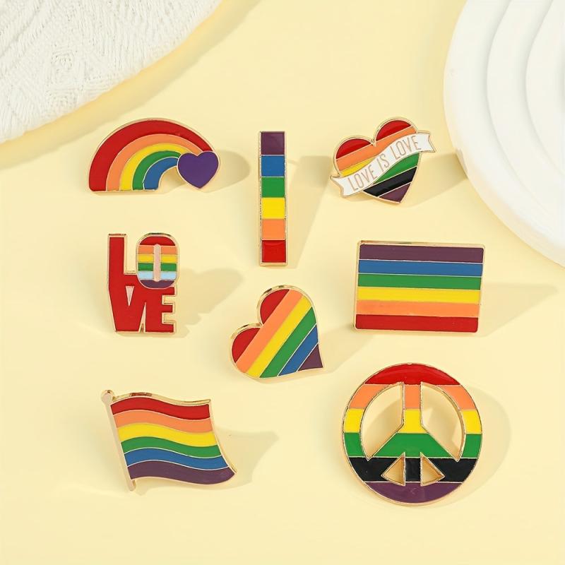 Colorful Rainbow Enamel Pin for Men Love Flag Brooch Holiday Gift