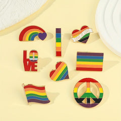 Colorful Rainbow Enamel Pin for Men Love Flag Brooch Holiday Gift