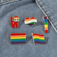 Colorful Rainbow Enamel Pin for Men Love Flag Brooch Holiday Gift
