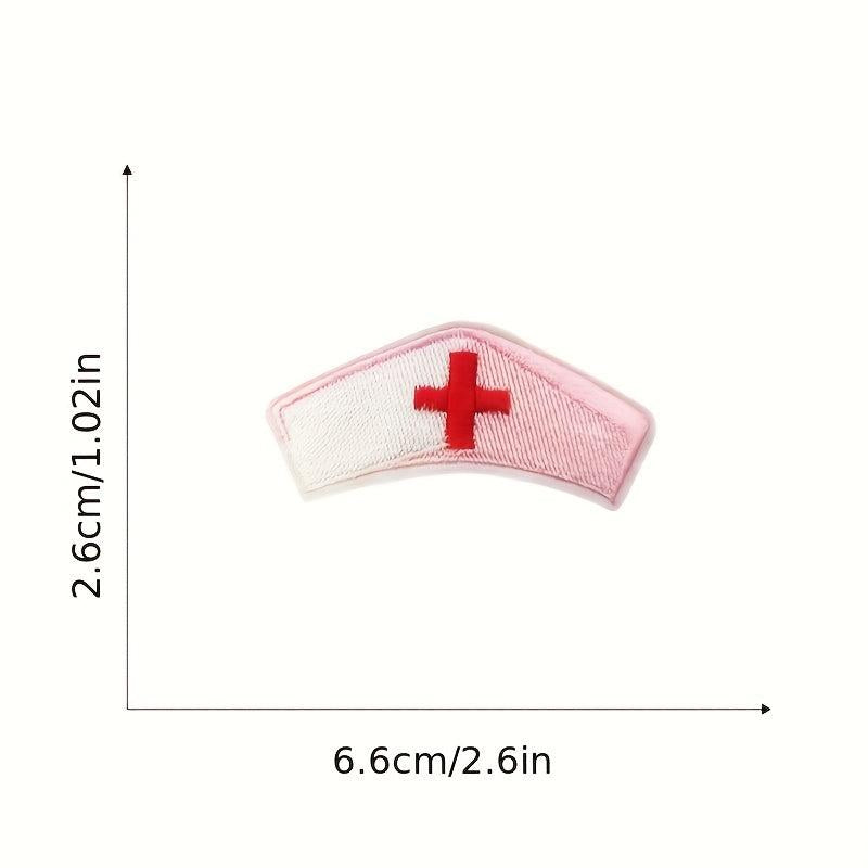 8pcs Pink Nurse Iron On Patches Embroidered Applique Repair Patch DIY