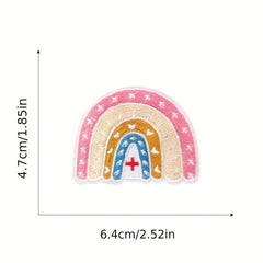 8pcs Pink Nurse Iron On Patches Embroidered Applique Repair Patch DIY