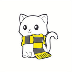 1pc Pins Zinc Alloy 3 Styles Scarf Cat Yellow Green Scarf Kitten Animal Brooch