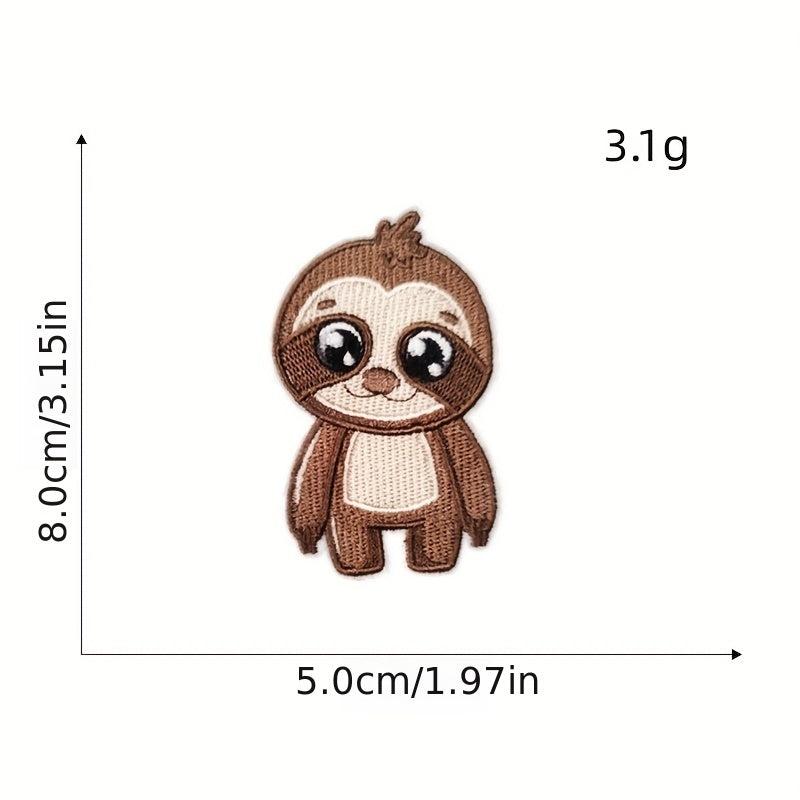 8pcs Sloth Iron On Patches Embroidered Applique DIY Crafts Clothing Jacket Jeans