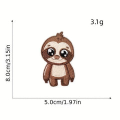 8pcs Sloth Iron On Patches Embroidered Applique DIY Crafts Clothing Jacket Jeans
