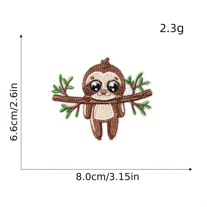 8pcs Sloth Iron On Patches Embroidered Applique DIY Crafts Clothing Jacket Jeans