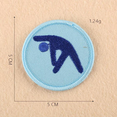 14pcs Cartoon Embroidery Patches Badges Round Ironing Stickers