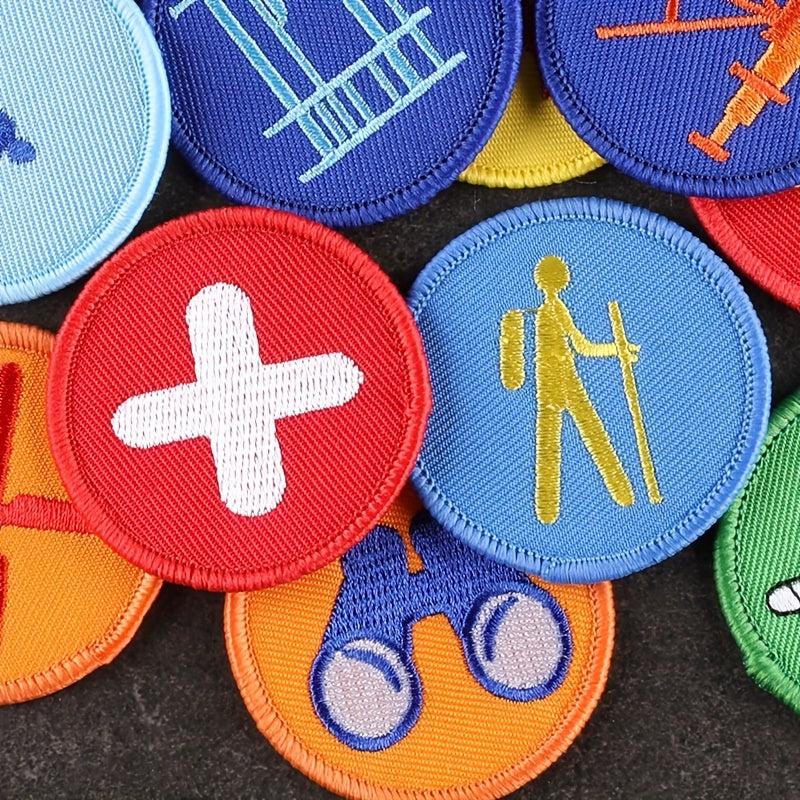 14pcs Cartoon Embroidery Patches Badges Round Ironing Stickers