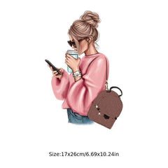 Coffee Ladies Patch for DIY Clothing Heat Transfer