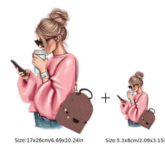 Coffee Ladies Patch for DIY Clothing Heat Transfer