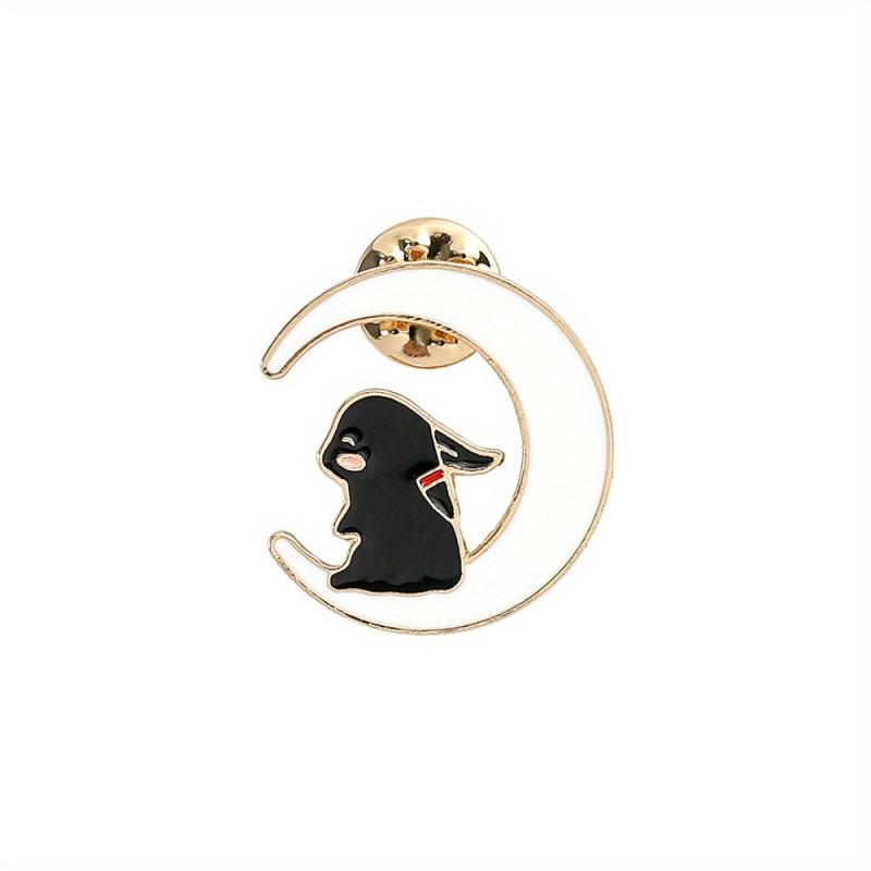 Men's Rabbit Brooch with Stars Moon Space Elements Enamel Pins