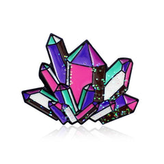Men's Colorful Tarot Cards Crystal Brooch Shirt Suit Sweater Accessory