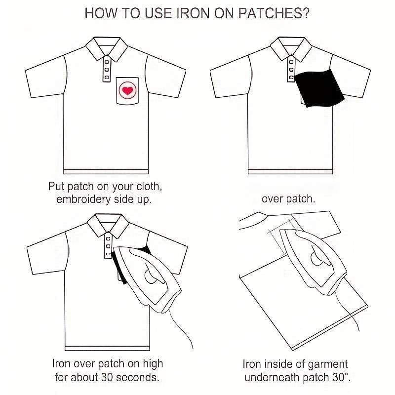 21pcs Iron On Patches Embroidered Applique DIY Clothing Jacket Jeans Pant