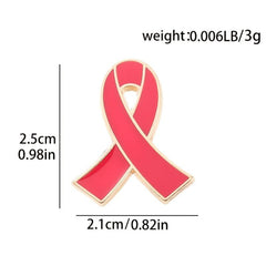Red Ribbon Lapel Brooch HIV AIDS Prevention Pin