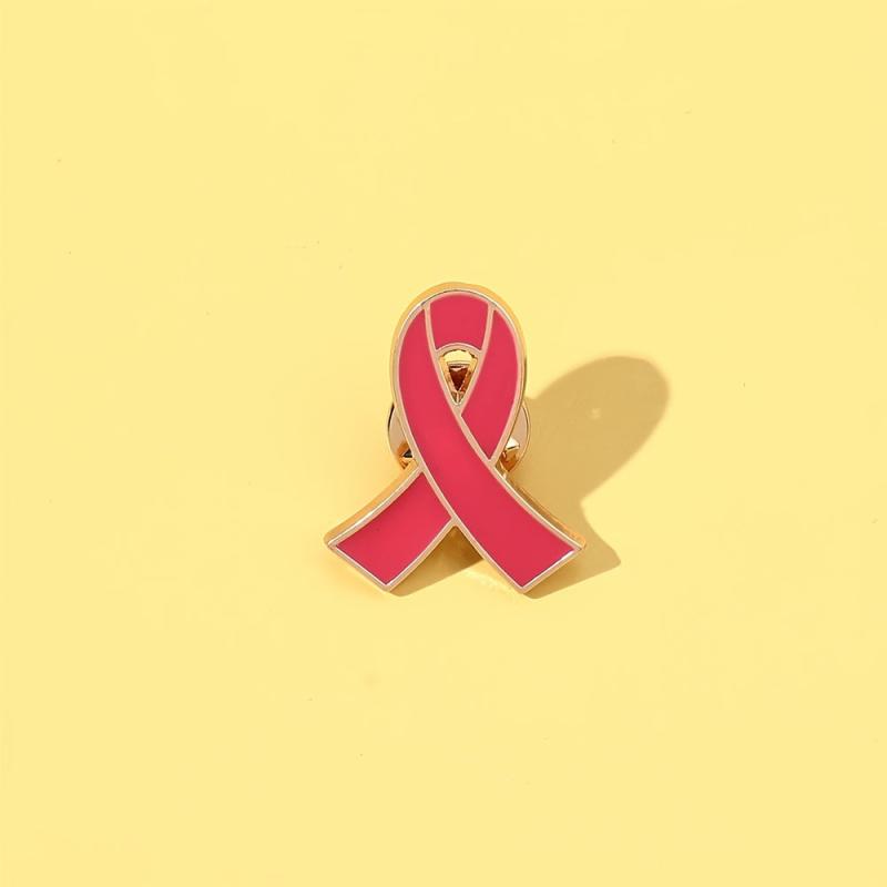 Red Ribbon Lapel Brooch HIV AIDS Prevention Pin