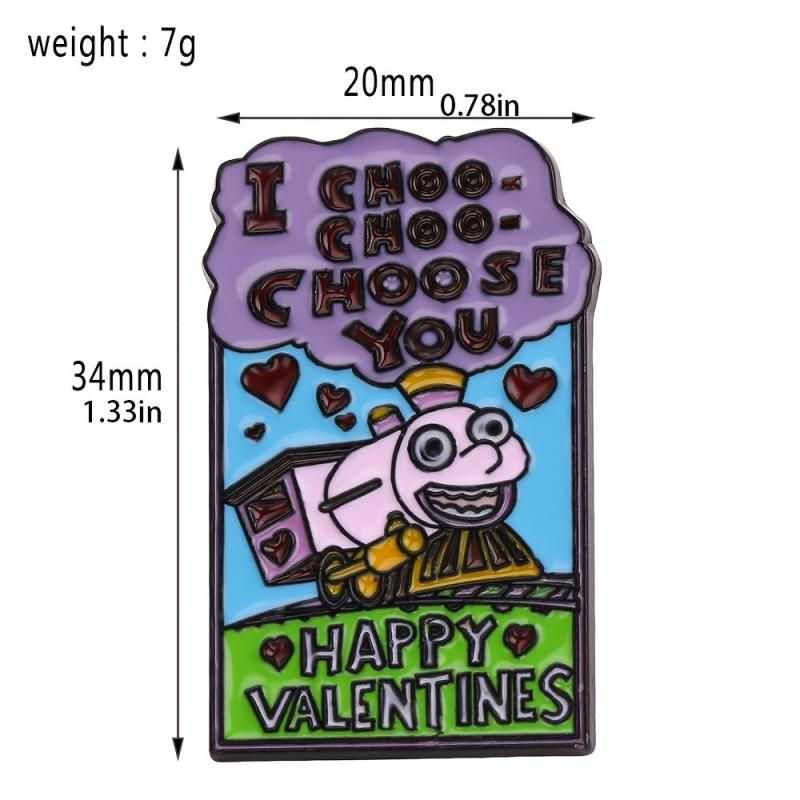 Train Animation Enamel Metal Brooch Accessory