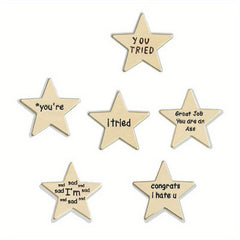 Emotions Enamel Pins Golden Star Brooches Lapel Badges Funny Quotations Jewelry