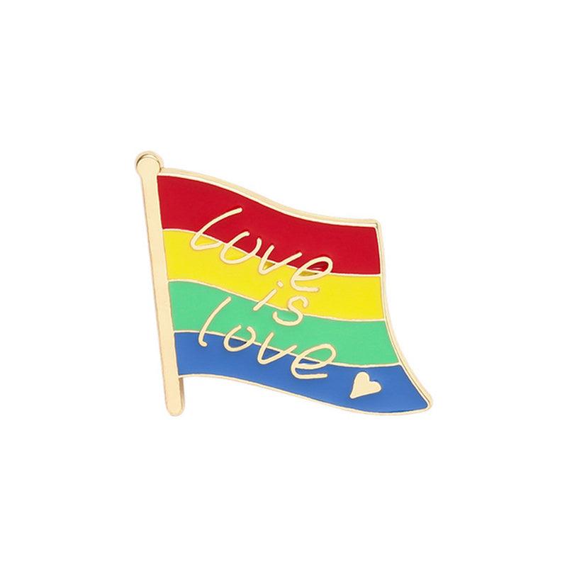 Love Rainbow Hand Flag Heart Planet Cartoon Brooch