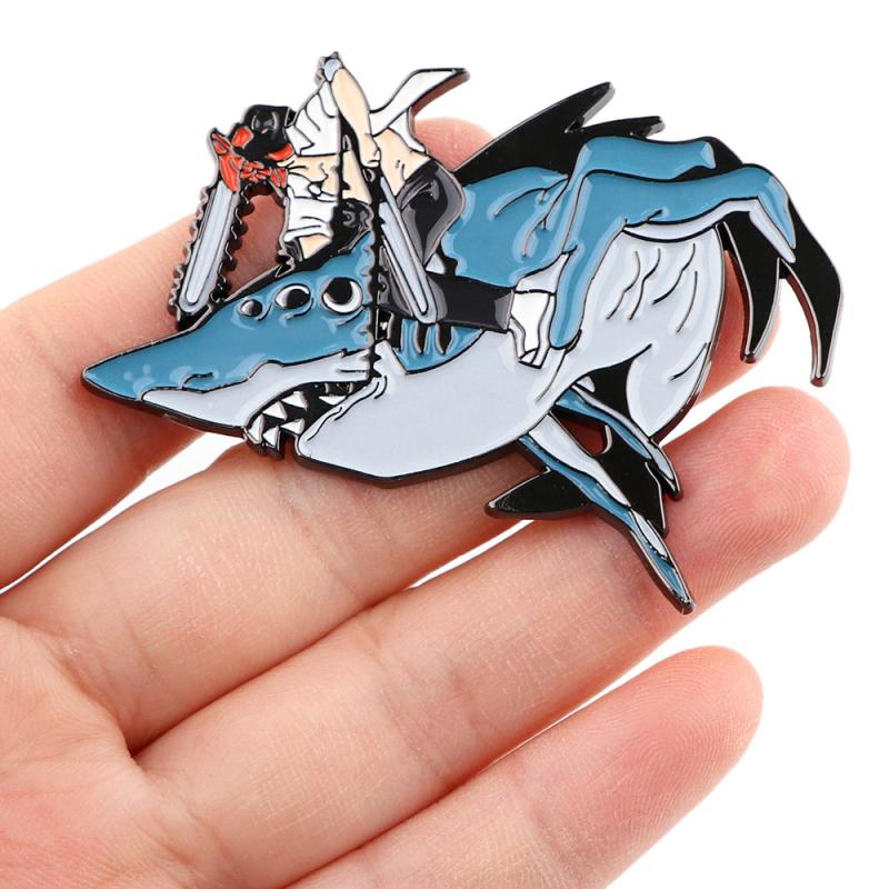 Shark Anime Enamel Pin Badges Brooches Lapel Pins For Men
