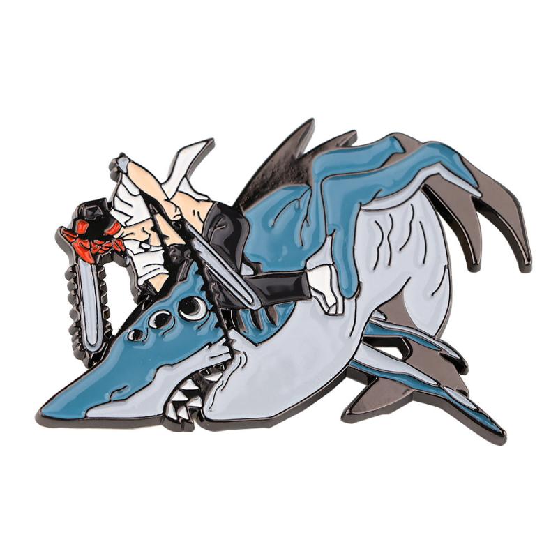 Shark Anime Enamel Pin Badges Brooches Lapel Pins For Men