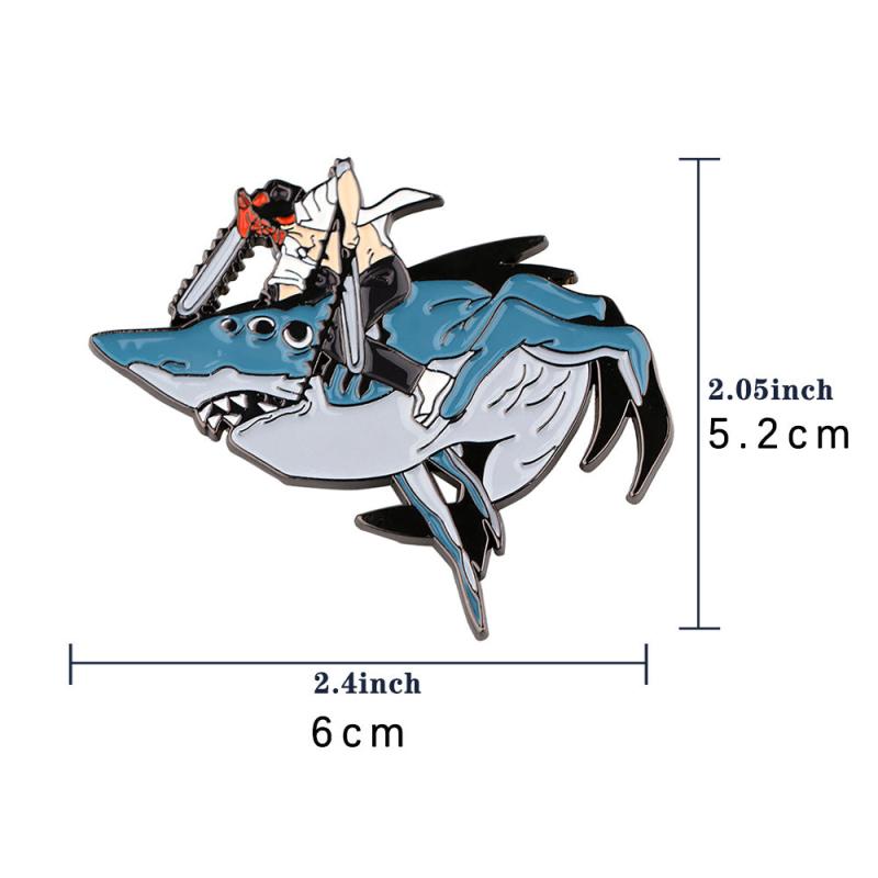 Shark Anime Enamel Pin Badges Brooches Lapel Pins For Men