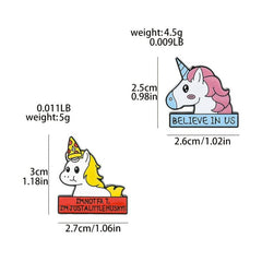 Unicorn Alphabet Metal Brooch For Holiday Gift
