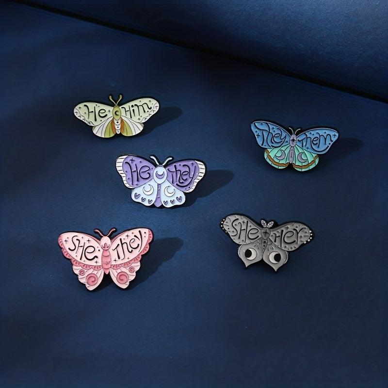 5pcs Butterfly Moth Animal Insect Brooch Pin Lapel Pins For Men