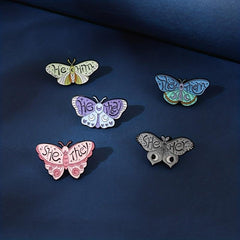 5pcs Butterfly Moth Animal Insect Brooch Pin Lapel Pins For Men