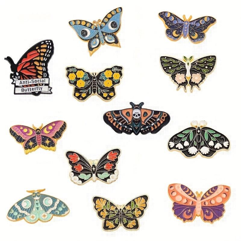 5pcs Butterfly Moth Animal Insect Brooch Pin Lapel Pins For Men