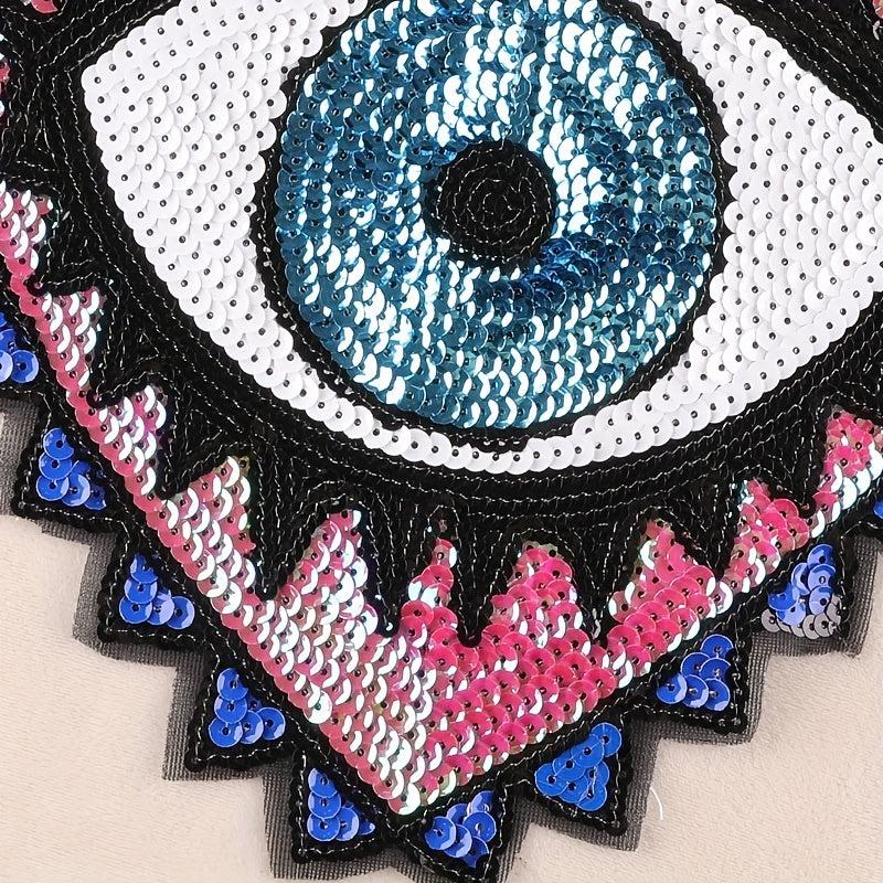 Sequin Eye Patches Iron On DIY Sewing Accessories for Jackets Clothes Hats Bags