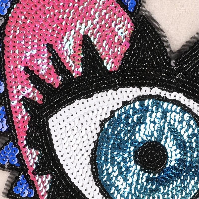 Sequin Eye Patches Iron On DIY Sewing Accessories for Jackets Clothes Hats Bags